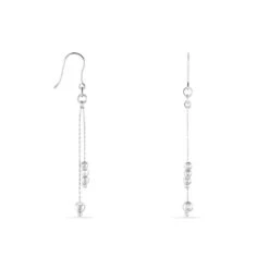 Boucles D'oreilles Pendantes Manou Argent Blanc -Garmin Soldes FAOFBW0935 view1