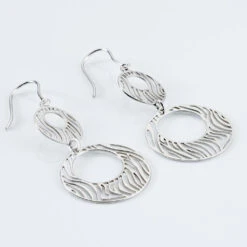 Boucles D'oreilles Pendantes Africa Argent Blanc -Garmin Soldes FAOFBW0969 view2