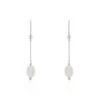 Boucles D'oreilles Pendantes Sirene Argent Blanc Nacre