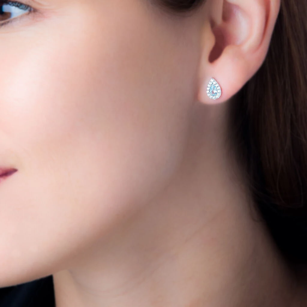 Boucles D'oreilles Puces Tania Argent Pierre De Synthese Et Oxyde 6 Boucles D'oreilles Puces Tania Argent Pierre De Synthese Et Oxyde – Image 4