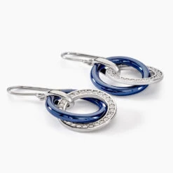 Boucles D'oreilles Pendantes Grizzel Argent Blanc Céramique Oxyde -Garmin Soldes FAOFBXB226 view1