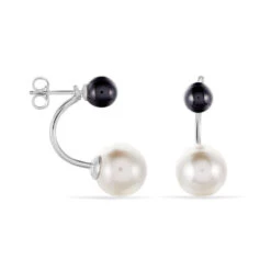 Boucles D'oreilles Pendantes Alyson Argent Blanc Céramique -Garmin Soldes FAOFBXN119 view1