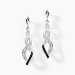 Boucles D'oreilles Pendantes Claudia Argent Blanc Oxyde De Zirconium