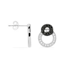 Boucles D'oreilles Puces Diana Argent Blanc Oxyde De Zirconium -Garmin Soldes FAOFBZD534 view1