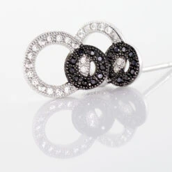 Boucles D'oreilles Puces Diana Argent Blanc Oxyde De Zirconium -Garmin Soldes FAOFBZD534 view2
