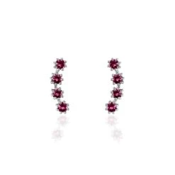 Boucles D'oreilles Puces Karrie Argent Blanc Oxyde De Zirconium