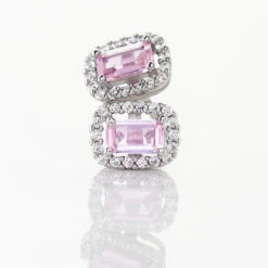 Boucles D'oreilles Puces Aladin Argent Blanc Oxyde De Zirconium -Garmin Soldes FAOFBZS054 view2