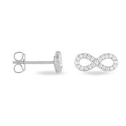 Boucles D'oreilles Puces Lou Argent Blanc Oxyde De Zirconium -Garmin Soldes FAOFBZW08T view1