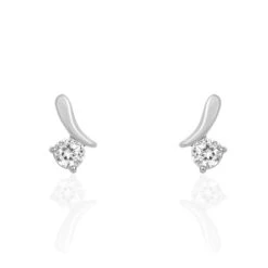 Boucles D'oreilles Pendantes April Argent Blanc Oxyde De Zirconium