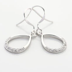 Boucles D'oreilles Pendantes Nicole Argent Blanc Oxyde De Zirconium -Garmin Soldes FAOFBZW0GU view2