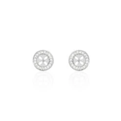 Boucles D'oreilles Puces Cicely Argent Blanc Oxyde De Zirconium