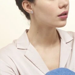 Boucles D'oreilles Puces Cicely Argent Blanc Oxyde De Zirconium -Garmin Soldes FAOFBZW0IH model0