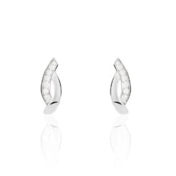 Boucles D'oreilles Pendantes Ange-line Argent Blanc Oxyde De Zirconium