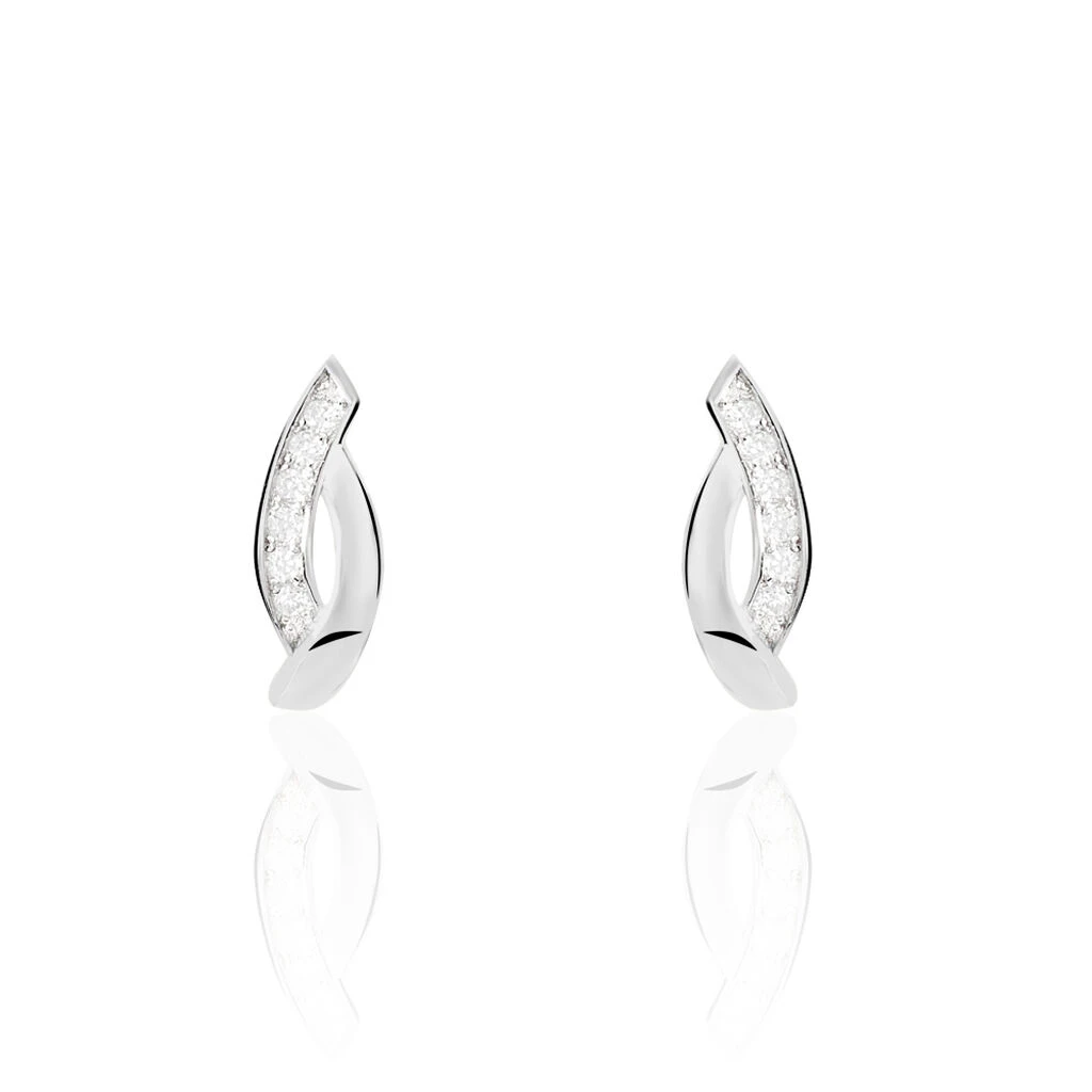 Boucles D'oreilles Pendantes Ange-line Argent Blanc Oxyde De Zirconium 3 Boucles D'oreilles Pendantes Ange-line Argent Blanc Oxyde De Zirconium