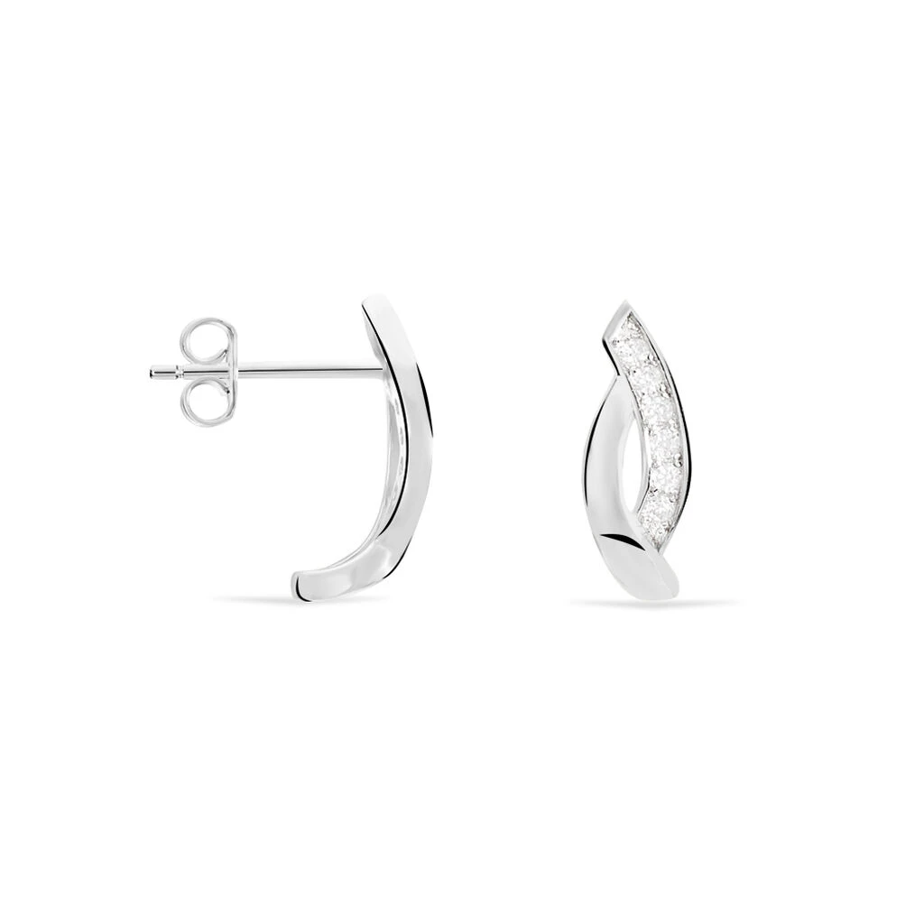 Boucles D'oreilles Pendantes Ange-line Argent Blanc Oxyde De Zirconium 4 Boucles D'oreilles Pendantes Ange-line Argent Blanc Oxyde De Zirconium – Image 2