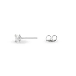 Boucles D'oreilles Puces Carre Argent Blanc Oxyde De Zirconium -Garmin Soldes FAOFBZW0KK view2