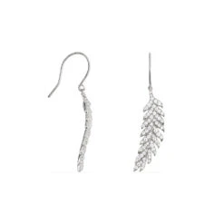 Boucles D'oreilles Pendantes Elizabet Argent Blanc Oxyde De Zirconium -Garmin Soldes FAOFBZW0L8 view1