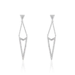 Boucles D'oreilles Pendantes Alexiane Argent Blanc Oxyde De Zirconium