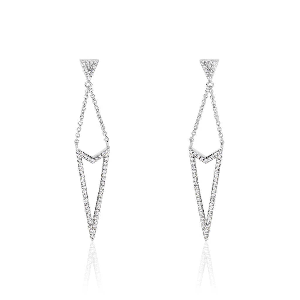 Boucles D'oreilles Pendantes Alexiane Argent Blanc Oxyde De Zirconium 3 Boucles D'oreilles Pendantes Alexiane Argent Blanc Oxyde De Zirconium