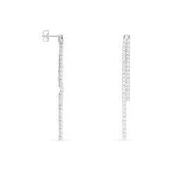 Boucles D'oreilles Pendantes Louanne Argent Blanc Oxyde De Zirconium -Garmin Soldes FAOFBZW0R6 view1