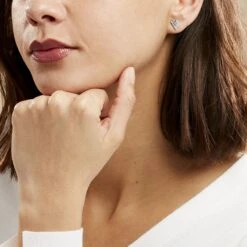 Boucles D'oreilles Puces Guenolee Argent Blanc Oxyde De Zirconium -Garmin Soldes FAOFBZW12N model0