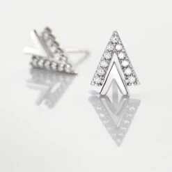 Boucles D'oreilles Puces Guenolee Argent Blanc Oxyde De Zirconium -Garmin Soldes FAOFBZW12N view2