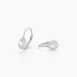 Boucles D'oreilles Pendantes Feyza Argent Blanc Oxyde De Zirconium