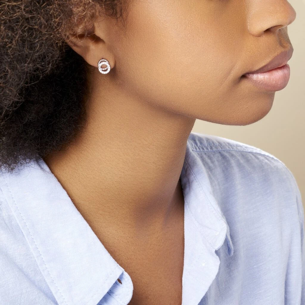 Boucles D'oreilles Puces Magou Argent Blanc Oxyde De Zirconium 6 Boucles D'oreilles Puces Magou Argent Blanc Oxyde De Zirconium – Image 4