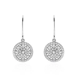 Boucles D'oreilles Pendantes Brunilda Argent Blanc Oxyde De Zirconium