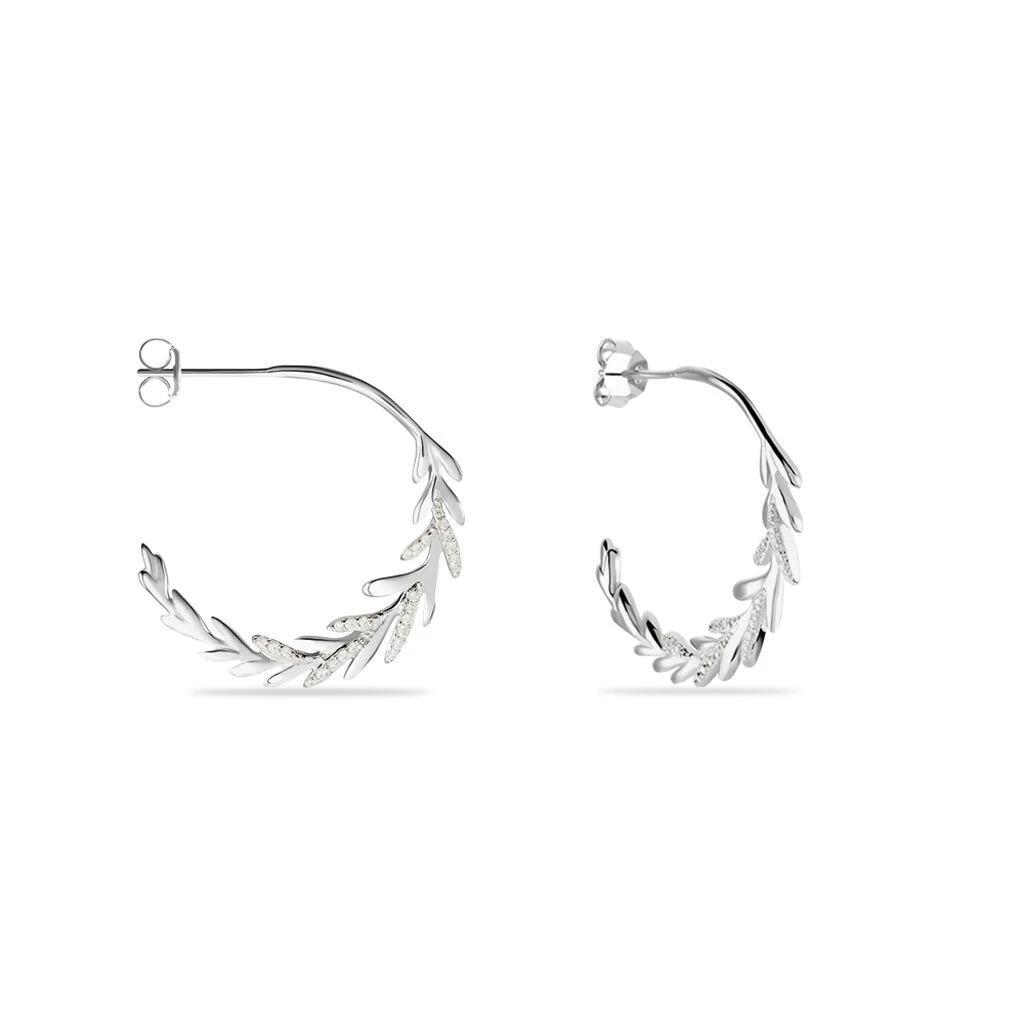 Créoles Andeol Rondes Argent Blanc Oxyde De Zirconium 4 Créoles Andeol Rondes Argent Blanc Oxyde De Zirconium – Image 2