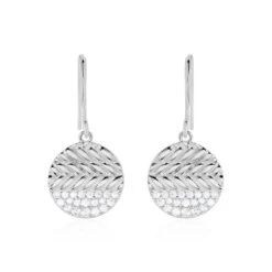 Boucles D'oreilles Pendantes Argent Henrick Oxydes De Zirconium