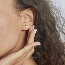 Boucles D'oreilles Puces Cyprian Argent Blanc Oxyde -Garmin Soldes FAOFBZW1Q3 model0