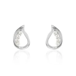 Boucles D'oreilles Puces Argent Blanc Sylvan Oxydes De Zirconium