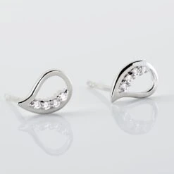 Boucles D'oreilles Puces Argent Blanc Sylvan Oxydes De Zirconium -Garmin Soldes FAOFBZW1QK view2