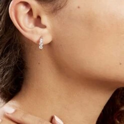 Créoles Argent Blanc Rosaure Oxydes De Zirconium -Garmin Soldes FAOFBZW1TQ model0