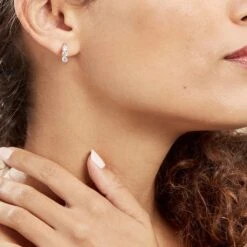 Créoles Argent Blanc Rosaure Oxydes De Zirconium -Garmin Soldes FAOFBZW1TQ model1