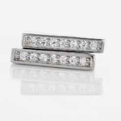 Boucles D'oreilles Puces Argent Blanc Reginus Oxydes De Zirconium -Garmin Soldes FAOFBZW1UK view2