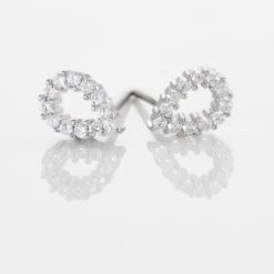 Boucles D'oreilles Puces Argent Blanc Britovius Oxydes De Zirconium -Garmin Soldes FAOFBZW1UO view2