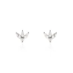 Boucles D'oreilles Puces Argent Blanc Ursinin Oxydes De Zirconium