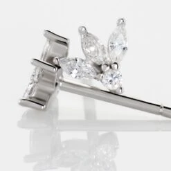 Boucles D'oreilles Puces Argent Blanc Ursinin Oxydes De Zirconium -Garmin Soldes FAOFBZW1US view2