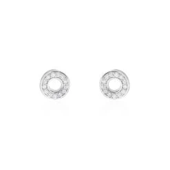 Boucles D'oreilles Puces Argent Blanc Eujen Oxydes De Zirconium