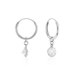 Créoles Argent Blanc Lehunnus Oxyde De Zirconium