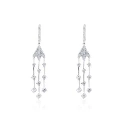 Boucles D'oreilles Pendantes Argent Blanc Wilford Oxyde