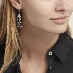 Boucles D'oreilles Pendantes Argent Blanc Wilford Oxyde -Garmin Soldes FAOFBZW1V1 model0