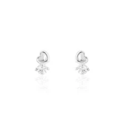 Boucles D'oreilles Puces Amani Argent Blanc Oxyde De Zirconium