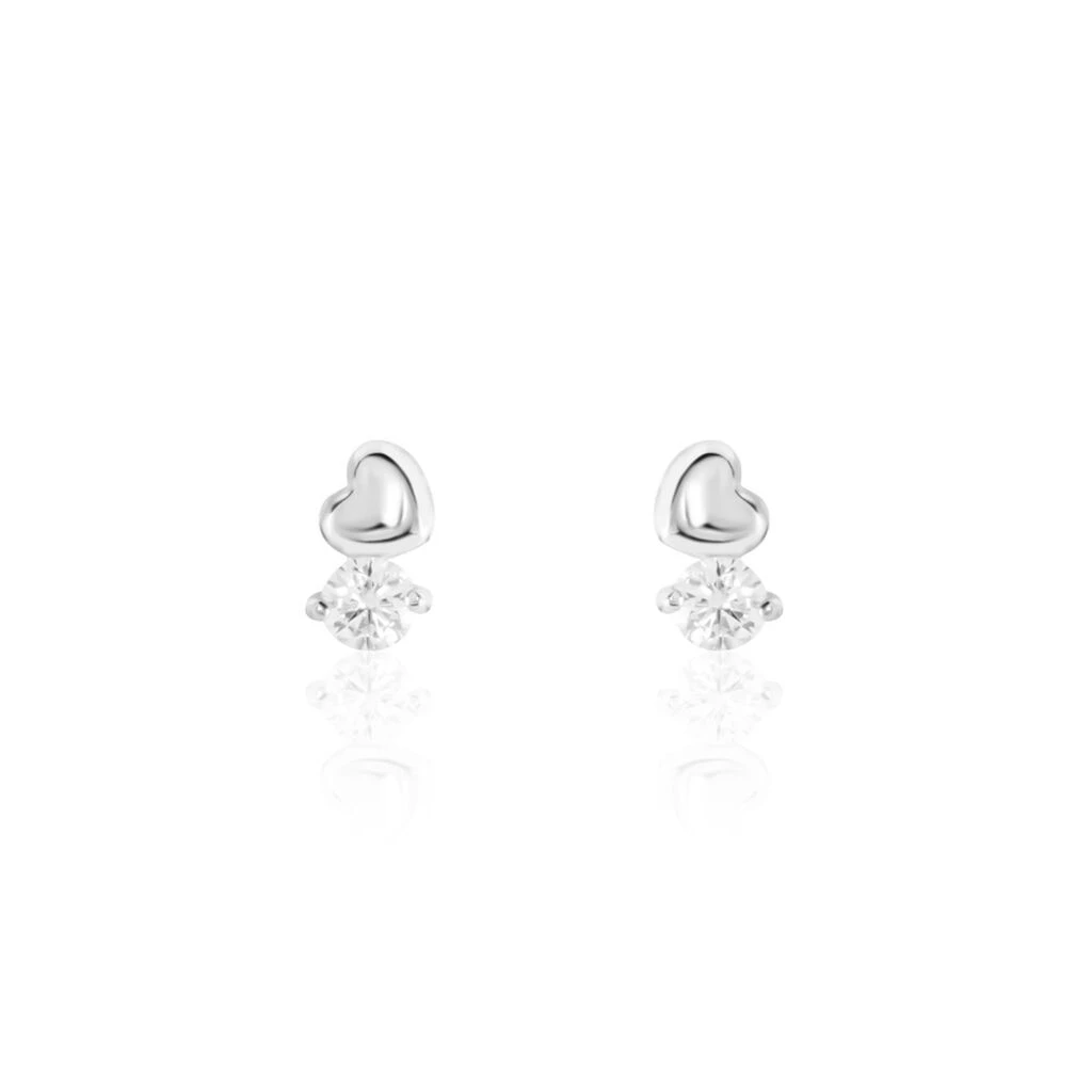Boucles D'oreilles Puces Amani Argent Blanc Oxyde De Zirconium 3 Boucles D'oreilles Puces Amani Argent Blanc Oxyde De Zirconium
