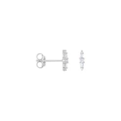Boucles D'oreilles Puces Adriaan Argent Blanc Oxyde De Zirconium -Garmin Soldes FAOFBZW1W1 view1