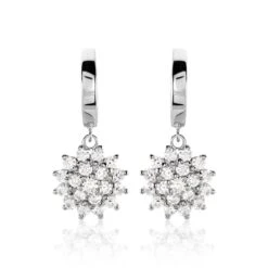 Créoles Argent Blanc Maximille Oxydes De Zirconium