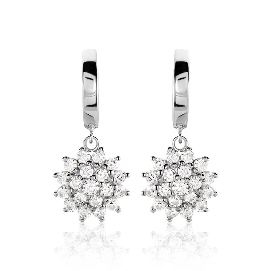 Créoles Argent Blanc Maximille Oxydes De Zirconium 3 Créoles Argent Blanc Maximille Oxydes De Zirconium