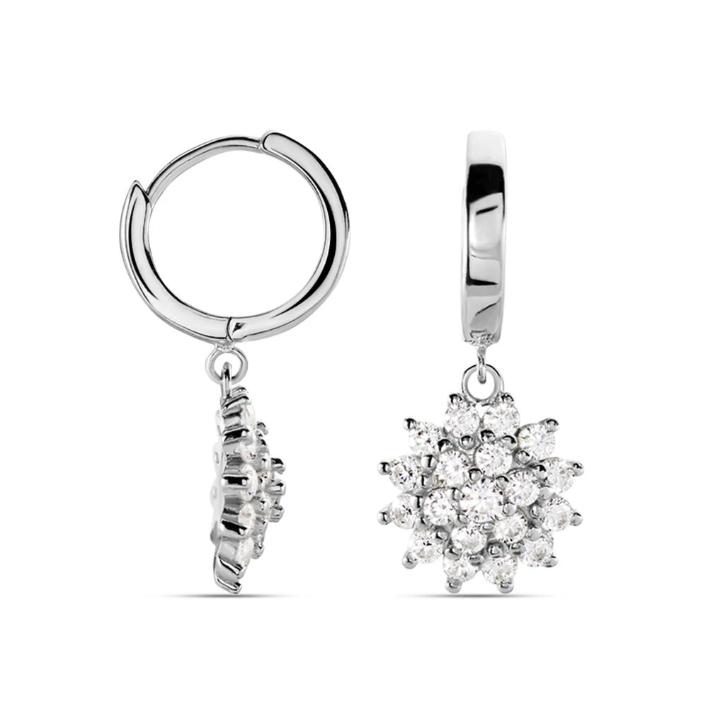 Créoles Argent Blanc Maximille Oxydes De Zirconium 4 Créoles Argent Blanc Maximille Oxydes De Zirconium – Image 2